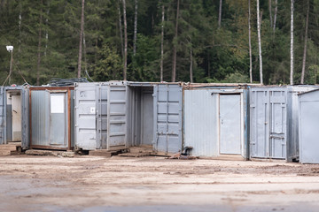 Construction Trailers for workers at the road construction site