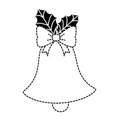 christmas bell with flower vector illustration design