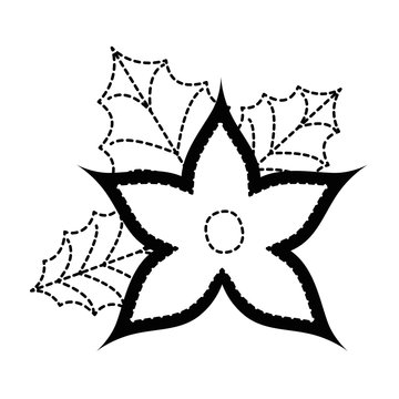 christmas flower decorative icon vector illustration design