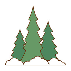 pine forest scene icon vector illustration design