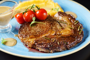 steak with sauce