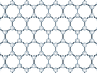 Fototapeta premium Graphene layer structure, top view isolated