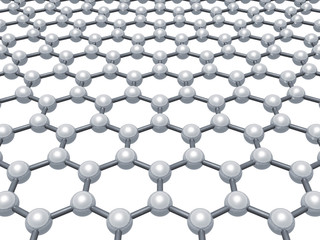 Obraz premium Graphene layer, molecular model on white