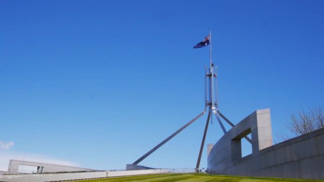 the large flagpole at parliament house canberra