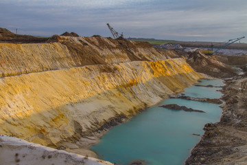 Fototapeta na wymiar Clay quarry in the Zaporozhye region