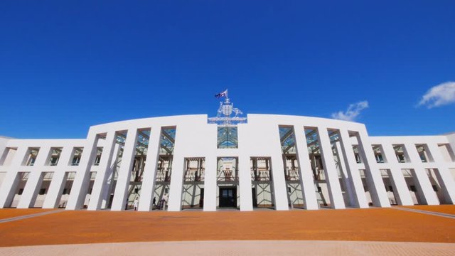 the front of parliament house in canberra