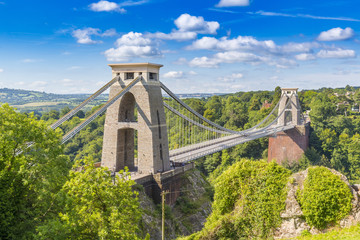 Clifton Suspension Bridge, Bristol, Avon, England, UK - obrazy, fototapety, plakaty