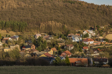 View for Dobetice village and part of town Usti nad Labem