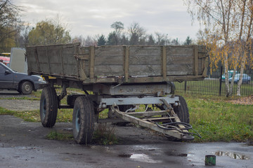 Obraz premium old truck trailer on the street