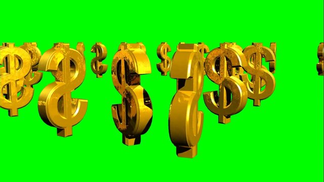 Scorrimento circolare incrociato del simbolo del dollaro