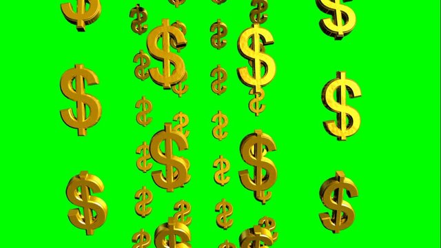 rotazione verticale del simbolo del dollaro