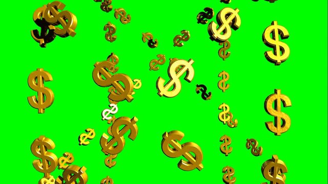 Rotazione circolare incrociata di simboli del dollaro
