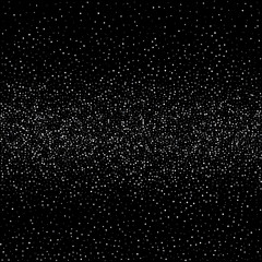 Silver glitter confetti isolated on black background. Vector illustration.