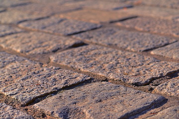 Vintage stone street road pavement texture