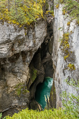 Maligne Falls in Maligne Canyon in the Jasper National Park
