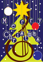 .Bethlehem star on Christmas tree at Christmas