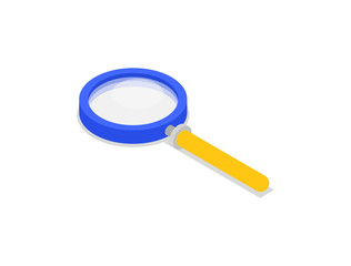 Magnifying glass isolated isometric icon. Search, analysis or research business concept, magnifier symbol vector illustration.