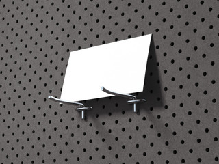 Business card on the gray wooden wall. 3d rendering
