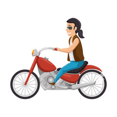 Naklejka na ściany i meble rough motorcyclist avatar character vector illustration design