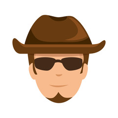 rough motorcyclist with hat avatar character vector illustration design