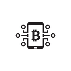 Bitcoin Digital Money Icon.