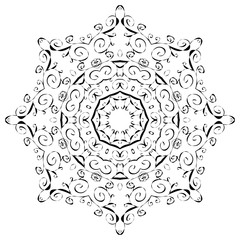 A circular pattern of hand drawn swirls 