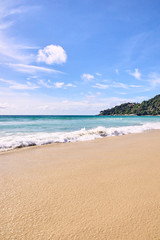 Sunny day. Blue sky. Beach