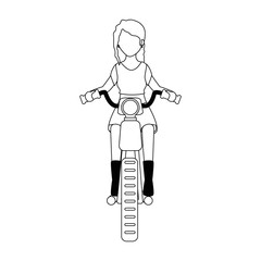 sexy motorcyclist avatar character vector illustration design