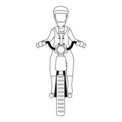 rough motorcyclist avatar character vector illustration design