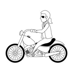 Plakat rough motorcyclist avatar character vector illustration design