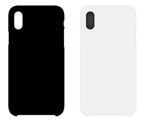 Smartphone case mockup template illustration (white/black) 