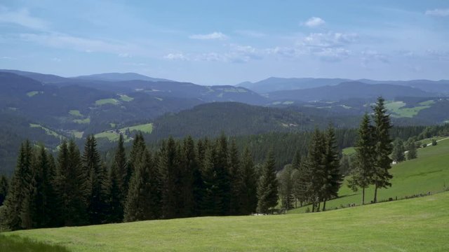 A hills in Ratten in the Austrian Alps. Time lapse