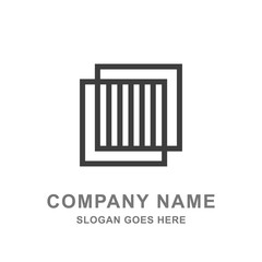 Geometric Square Building Architecture Logo Vector Icon