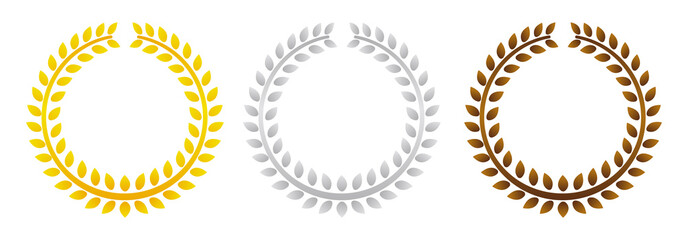 Fototapeta premium wreath frame illustration set (gold/silver/bronze) 