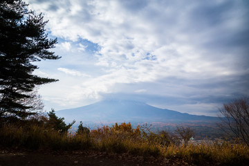 The peak of Fuji mountain in winter season, Japan