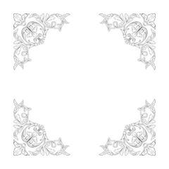 Classical baroque ornament vector 