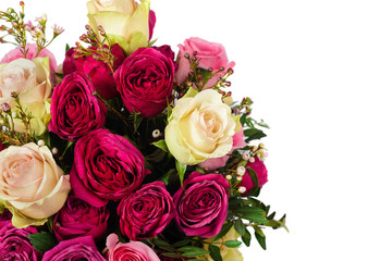a beautiful bouquet of roses. isolated on white