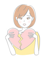 若い女性　失恋