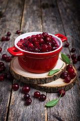 Cranberry jam with syrup