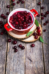 Cranberry jam with syrup