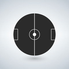 Soccer field circle icon concept. Simple illustration of soccer field vector icon