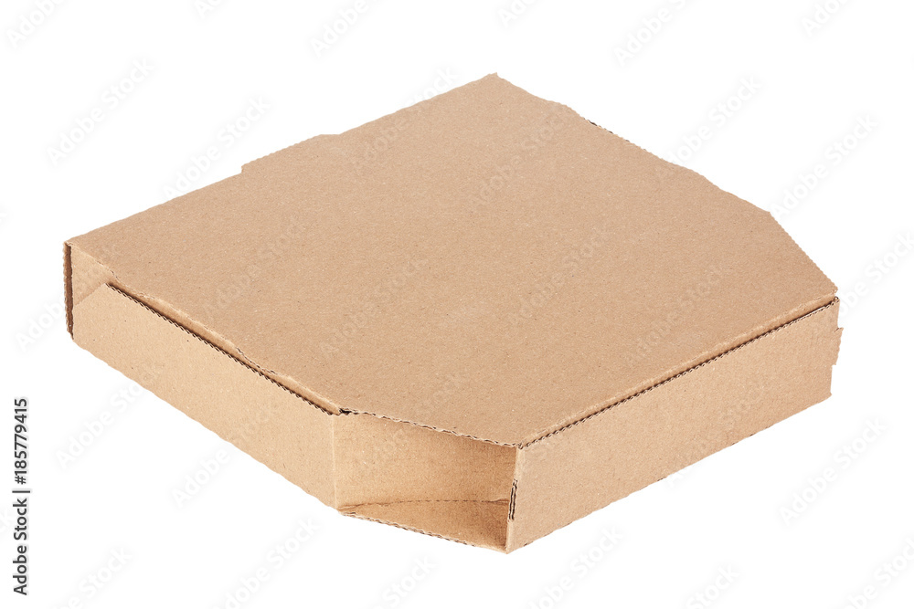 Poster blank cardboard pizza box with copy space for your design.