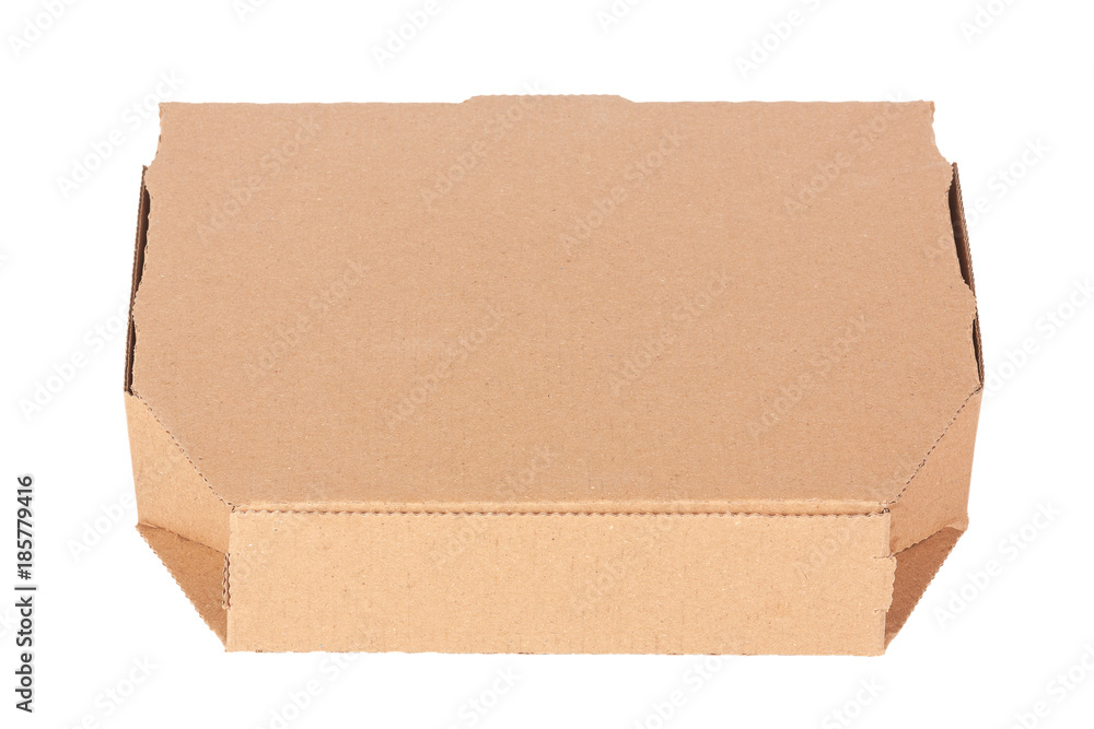 Poster Blank Cardboard Pizza Box with Copy Space for Your Design.