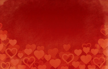 ハートとリボンのバレンタイン背景素材