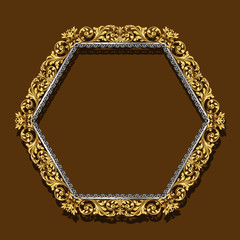 frame gold color with shadow