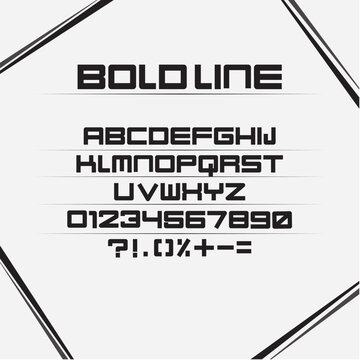 Boldline font. geometric shape. square, sans serif. modern font