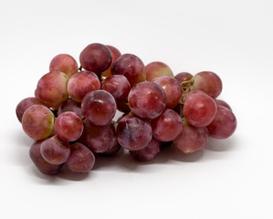 Red Grape bunch was isolated on the white background