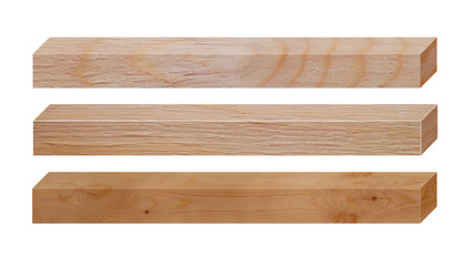 Set of wooden boards