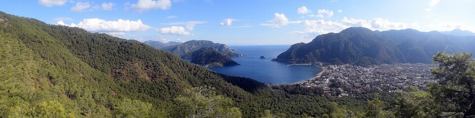 Obraz premium Seascape resort village of Icmeler, Marmaris and the surrounding area