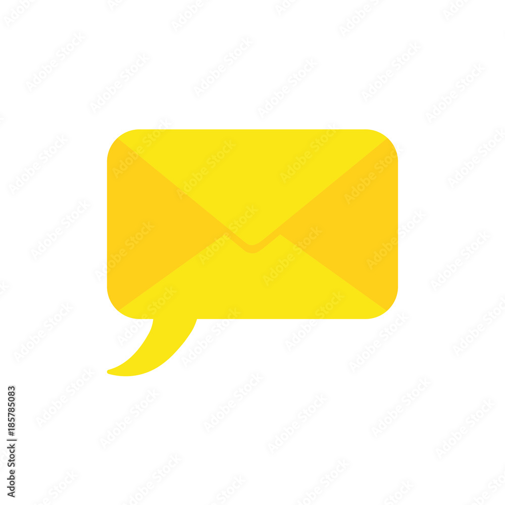 Poster flat design vector concept of speech bubble closed envelope